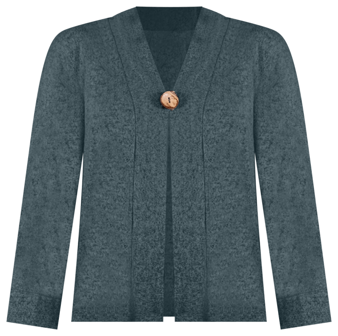 Plus Size Button Front Long Sleeve Cardigan Sweater