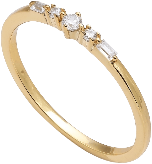 Cubic Zirconia Baguette Band in 18k Gold-Plated Sterling Silver, Created for Macy's