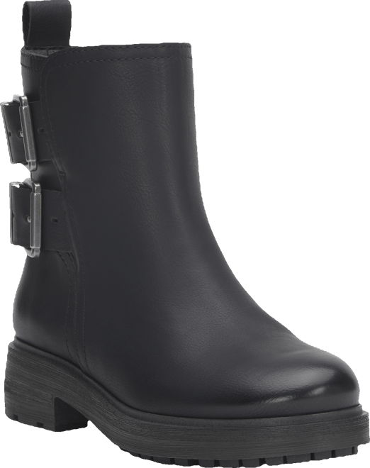 Luck Brand Women's Candre Double Buckle Moto Lug Sole Booties