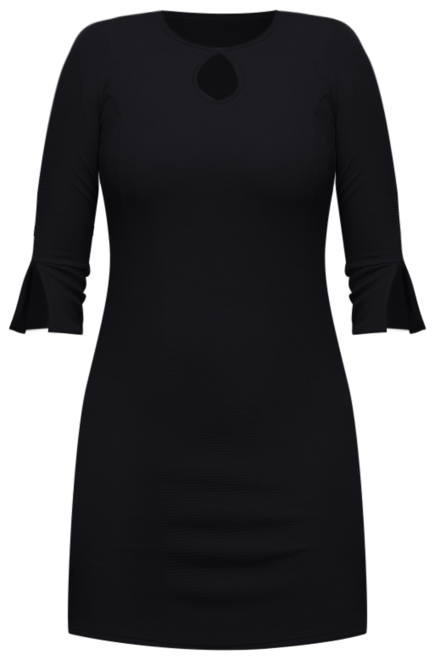 Women's Keyhole Three Quarter Sleeve Mini Dress