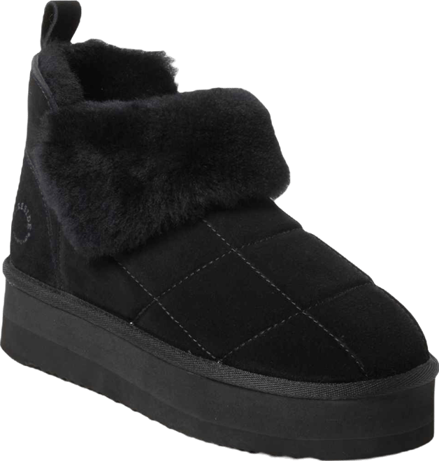 Fireside by  Women's Bayswater Genuine Shearling Quilted Platform Bootie