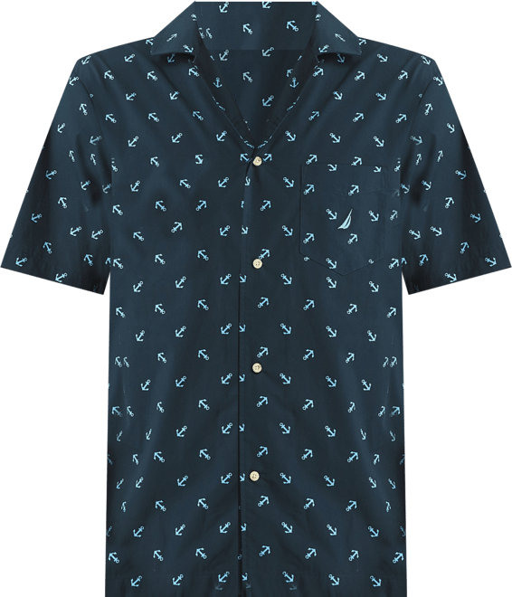 Men's Crafted Printed Camp Sleep Pajama Shirt