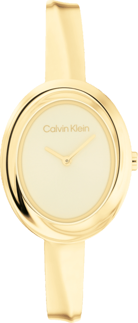 Women Twisted Bezel Gold-tone Stainless Steel Bracelet Watch 24mm