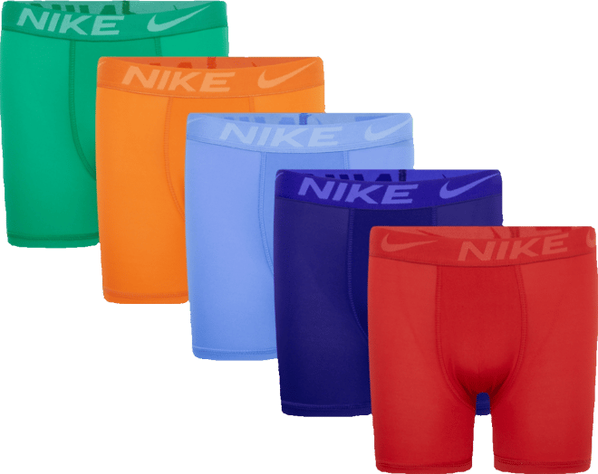Big Boys Dri-fit Polyester Color Pop Boxer Briefs Underwear, 5-Pack