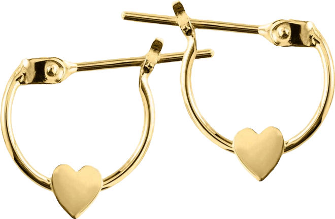 Children's Heart Earrings in 14k Yellow Gold