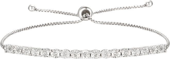Diamond Bolo Bracelet (1/10 ct. t.w.) in Sterling Silver, 14k Gold-Plated Sterling Silver or 14k Rose Gold-Plated Sterling Silver