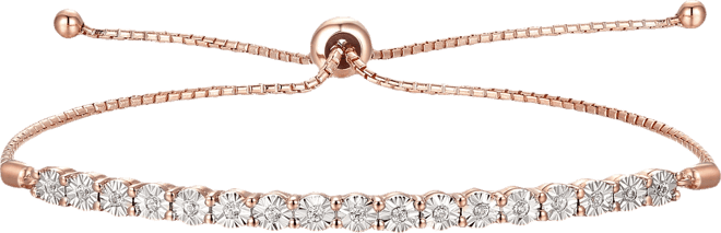 Diamond Bolo Bracelet (1/10 ct. t.w.) in Sterling Silver, 14k Gold-Plated Sterling Silver or 14k Rose Gold-Plated Sterling Silver