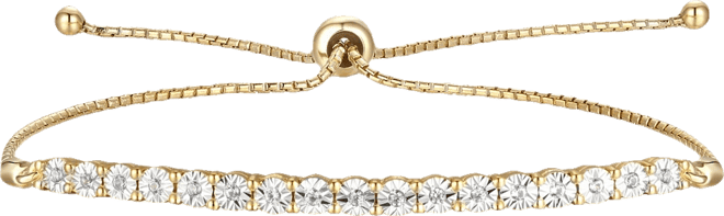 Diamond Bolo Bracelet (1/10 ct. t.w.) in Sterling Silver, 14k Gold-Plated Sterling Silver or 14k Rose Gold-Plated Sterling Silver