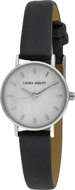 Women's Mini Slim Clean Black Polyurethane Strap Watch 26mm