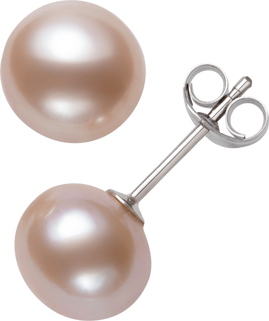 Cultured Freshwater Button Pearl (8-9mm) Stud Earrings
