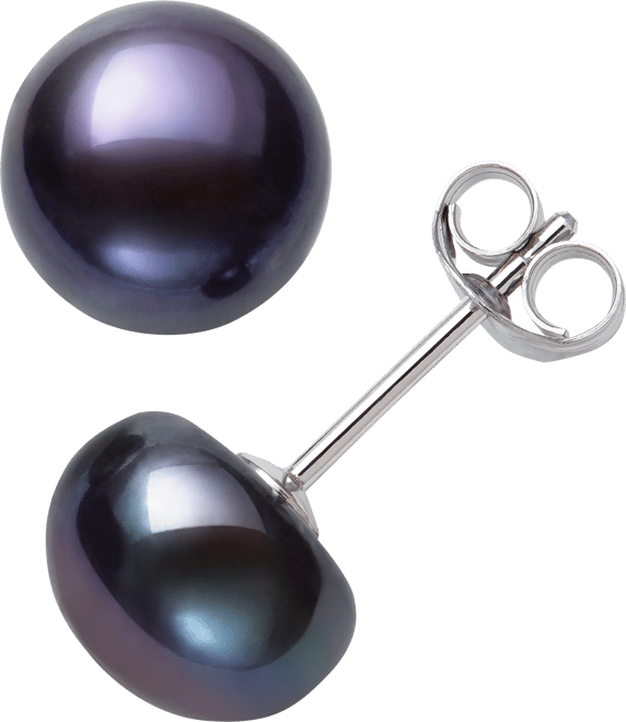 Cultured Freshwater Button Pearl (8-9mm) Stud Earrings