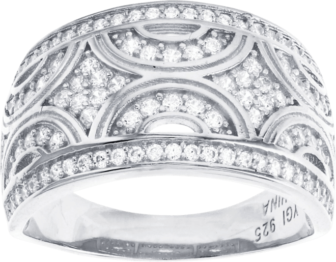 Cubic Zirconia Pave Designed Ring