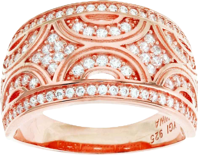 Cubic Zirconia Pave Designed Ring