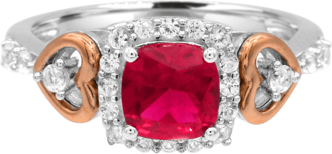 Women's 14K Rose Gold Plated Heart Ring in Sterling Silver