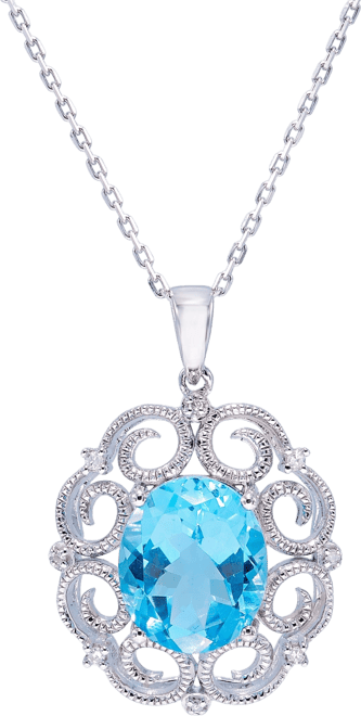 Women's Milgrain Pendant Necklace in Sterling Silver