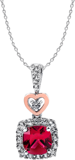 Women's 14K Rose Gold Plated Heart Pendant Necklace in Sterling Silver