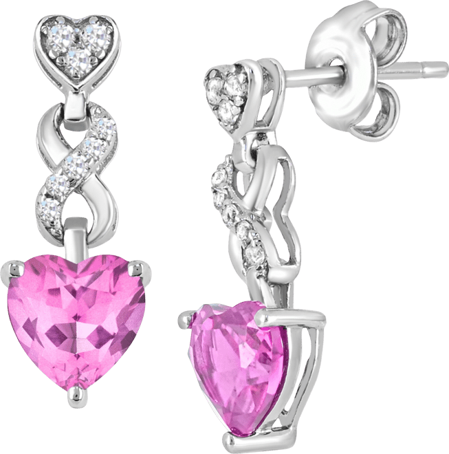 Women's Heart infinity Earrings in Sterling Silver