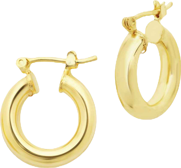 Women's Chunky Tube Gold Plated Hoop Earrings, 75"