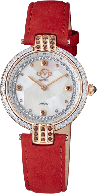 Women's Matera Swiss Quartz Red Italian Suede Strap Watch 35mm