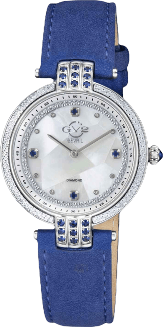 Women's Matera Swiss Quartz Blue Italian Suede Strap Watch 35mm