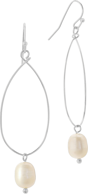 Women's Teardrop Pearl Dangle Earrings