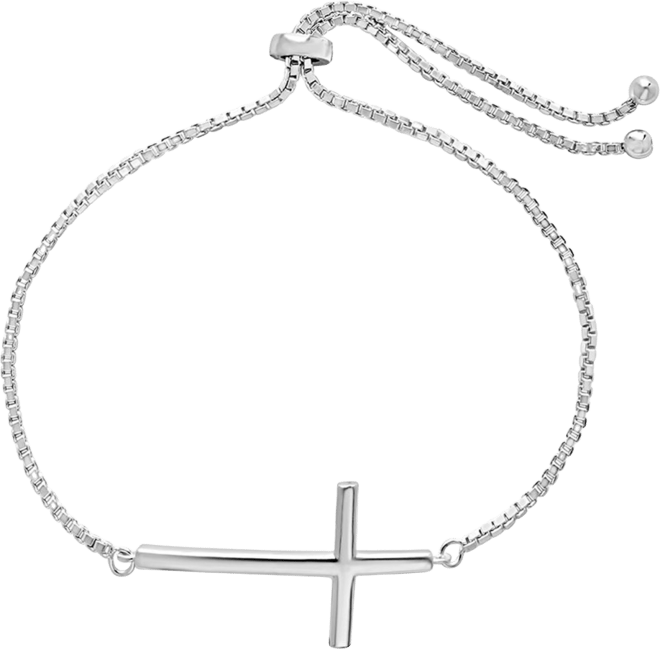 Women's Polished Cross Bolo Bracelet