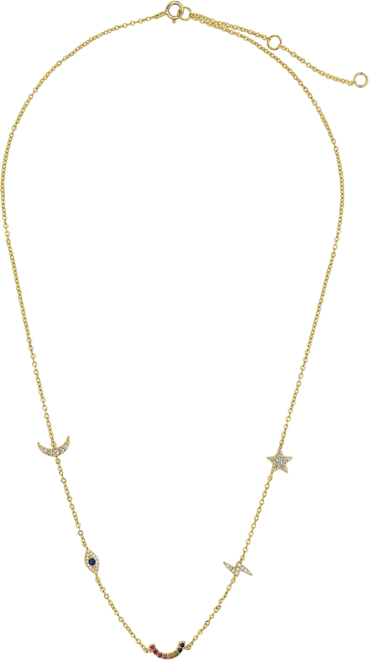 Women's Sterling Silver Lucky Charm Station Necklace