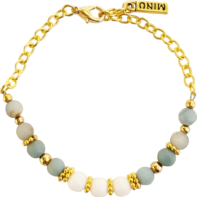 Women's Nurelle Ain Bracelet with Amazonite and White Jade Beads
