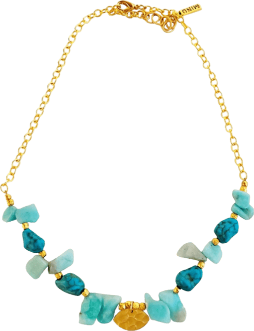 Women's Ain Necklace with Turquoise and Amazonite Stones
