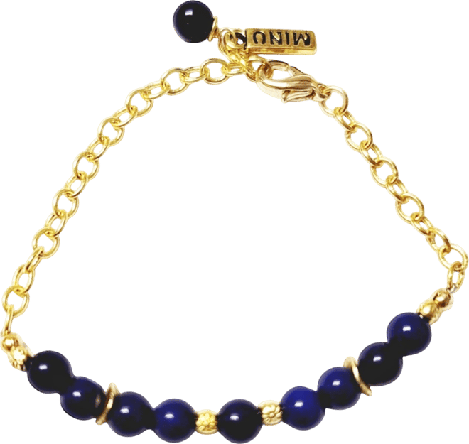 Women's Chain Bracelet with Blue Lapis Beads