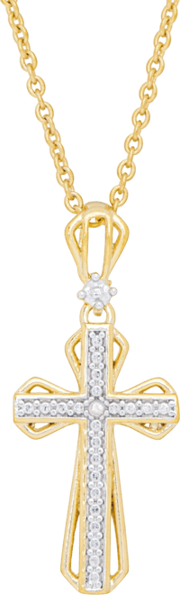 Women's Diamond Accent Cross Pendant Necklace