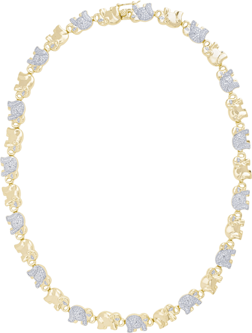 Women's Diamond Accent Elephant Necklace