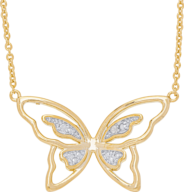 Women's Diamond Accent Butterfly Necklace