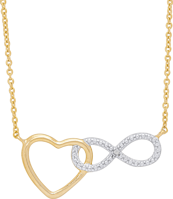 Women's Diamond Accent Heart and Infinity Necklace