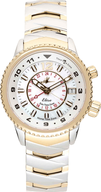 Women's Elise Tri-Time Two-Tone Stainless Steel Bracelet Watch 33mm