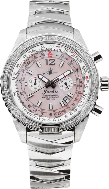 Women's Jackie Chronograph Multifunctional Silver-Tone Stainless Steel Bracelet Watch 41-1/2mm