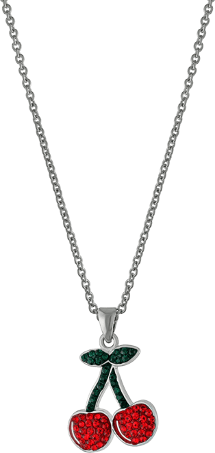 Women's Crystal Cherries Pendant Necklace