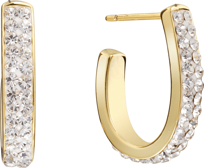 Women's Crystals J Post Hoop Earrings