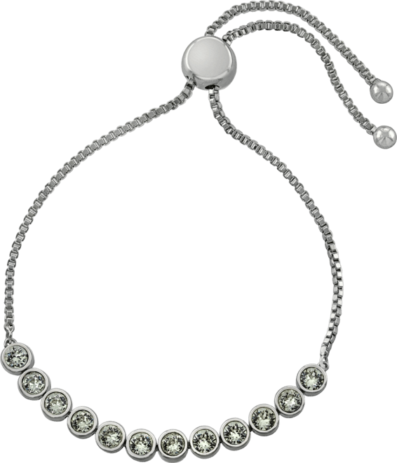 Women's Crystal Bezel Set Adjustable Bracelet