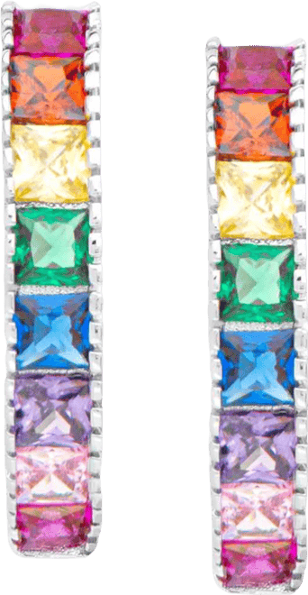 Women's Rainbow Hoop Earrings