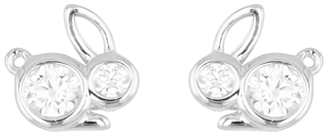 Bunny Rabbit Stud Earrings in 14K Gold Plated or Sterling Silver