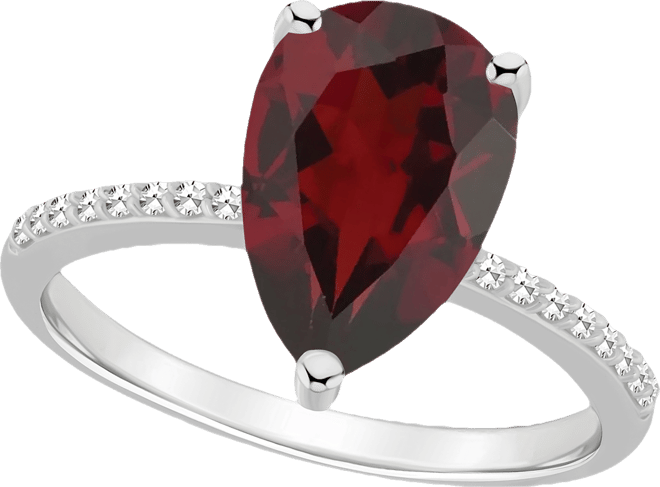 Women's Garnet (3-1/3 ct.t.w.) and Diamond (1/10 ct.t.w.) Ring in Sterling Silver