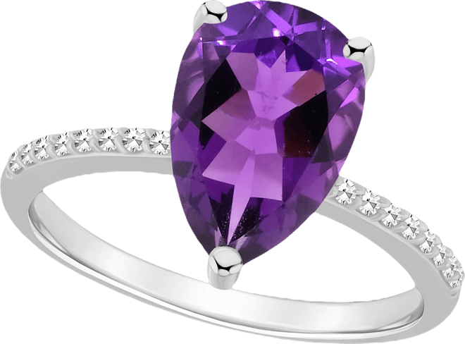 Women's Amethyst (2-3/4 ct.t.w.) and Diamond (1/10 ct.t.w.) Ring in Sterling Silver