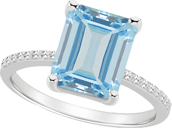 Women's Sky Blue Topaz (4-1/4 ct.t.w.) and Diamond (1/10 ct.t.w.) Ring in Sterling Silver