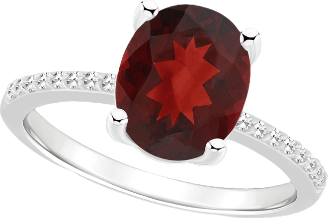 Women's Garnet (3-1/10 ct.t.w.) and Diamond (1/10 ct.t.w.) Ring in Sterling Silver