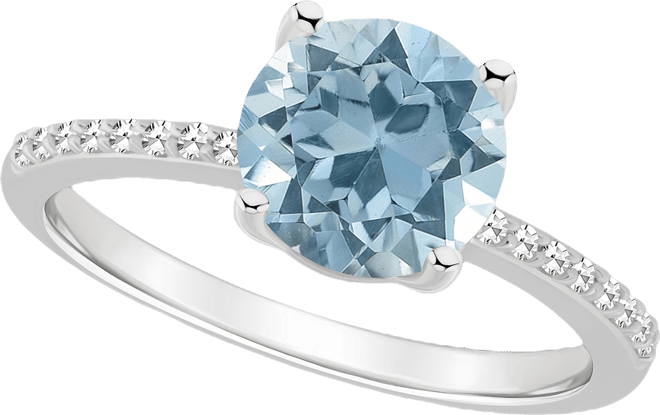 Women's Sky Blue Topaz (2-2/5 ct.t.w.) and Diamond (1/10 ct.t.w.) Ring in Sterling Silver
