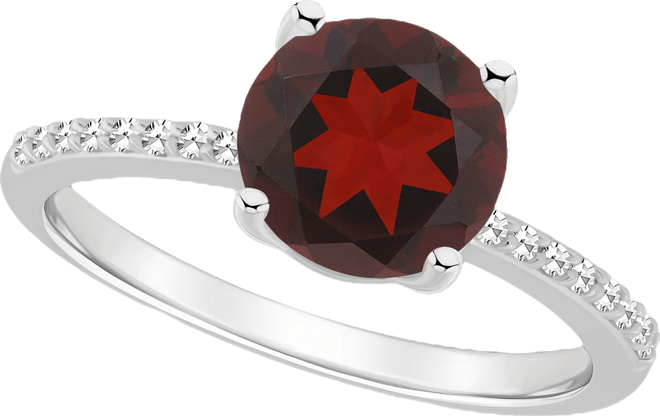 Women's Garnet (2-1/2 ct.t.w.) and Diamond (1/10 ct.t.w.) Ring in Sterling Silver
