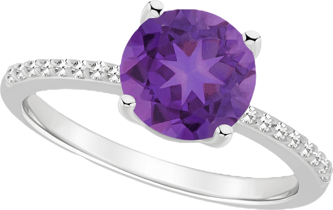 Women's Amethyst (1-3/4 ct.t.w.) and Diamond (1/10 ct.t.w.) Ring in Sterling Silver