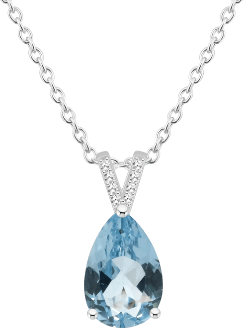 Women's Sky Blue Topaz (3-2/3 ct.t.w.) and Diamond Accent Pendant Necklace in Sterling Silver