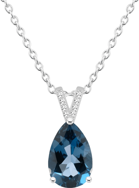 Women's London Blue Topaz (3-2/3 ct.t.w.) and Diamond Accent Pendant Necklace in Sterling Silver
